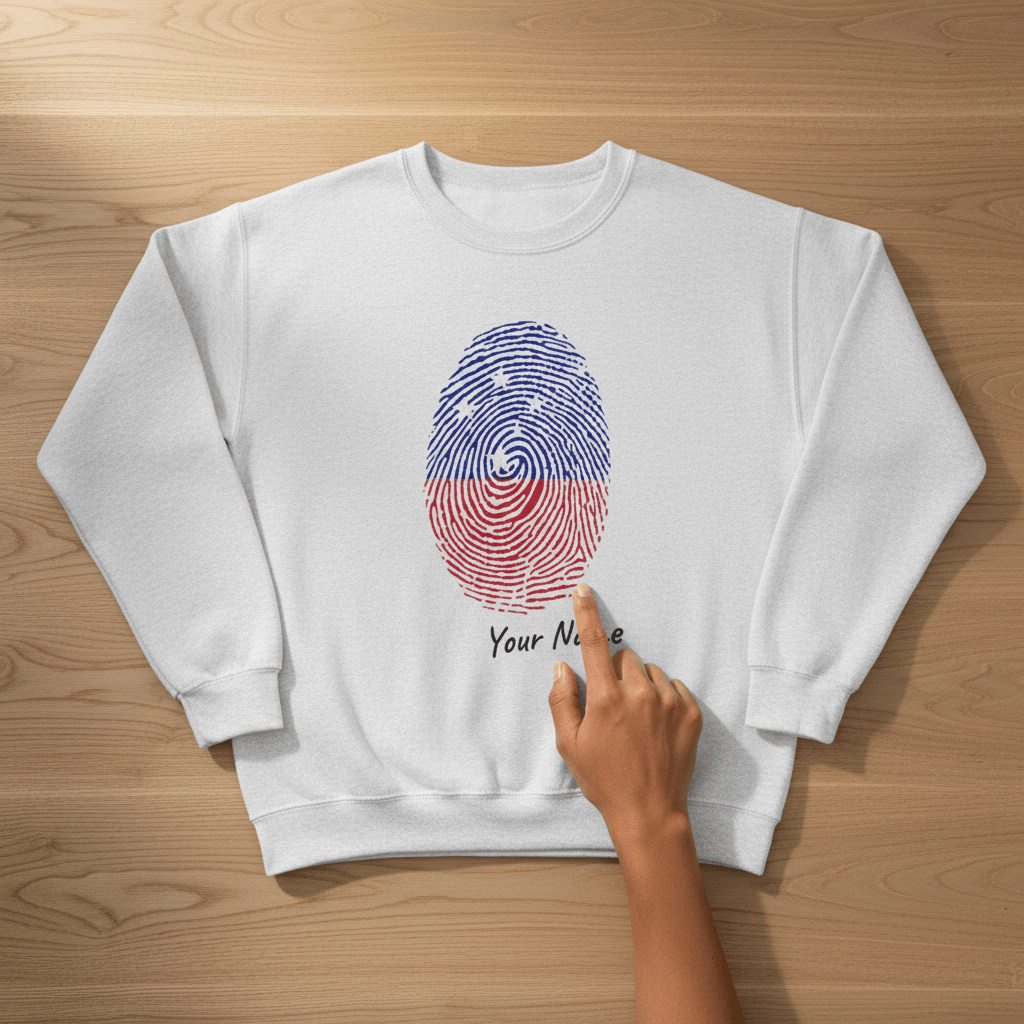 Unisex heavy sweatshirt with personalized "My Identity" design featuring a monster graphic on ash-colored fabric.