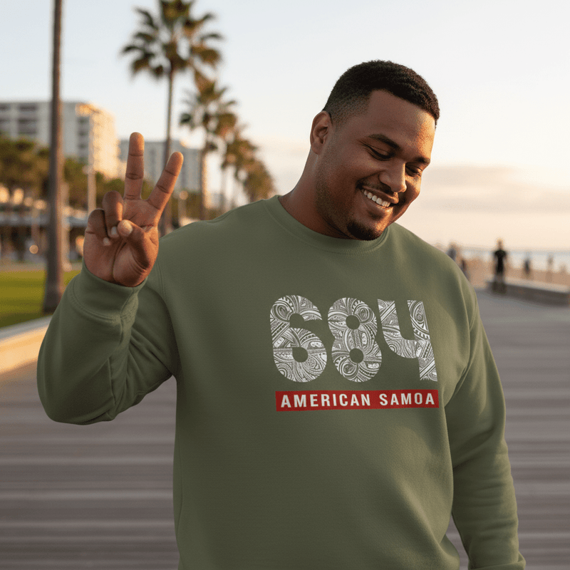 Unisex Heavy Sweatshirt - American Samoa 684 - Personalized - USA - The Koko Samoa