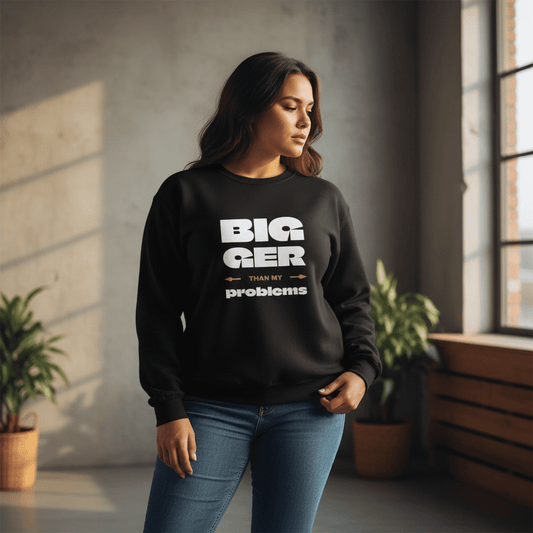 Unisex Heavy Sweatshirt - Bigger Than Problems - Personalized - USA - The Koko Samoa