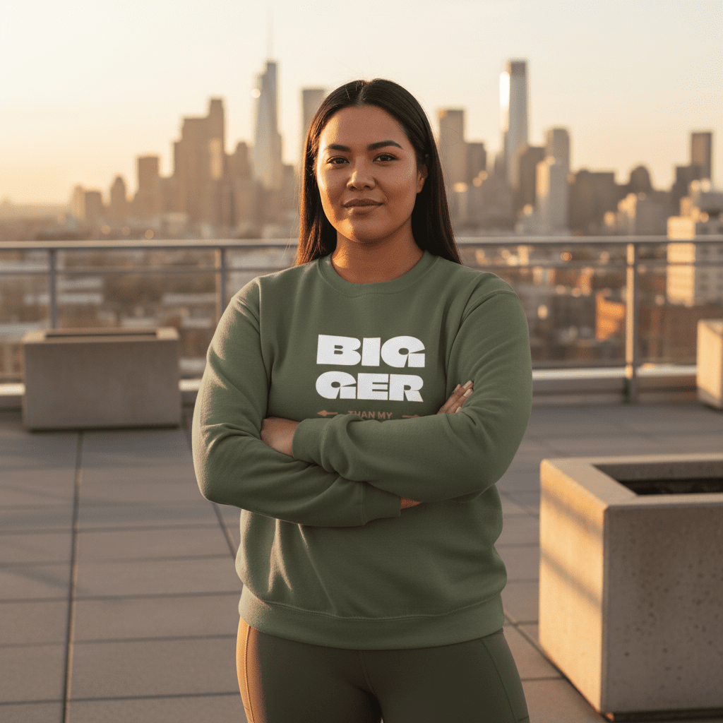 Unisex Heavy Sweatshirt - Bigger Than Problems - Personalized - USA - The Koko Samoa