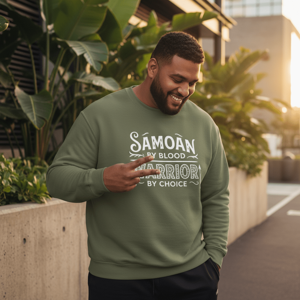 Unisex heavy sweatshirt featuring a dark heather color and a warrior-themed graphic design.