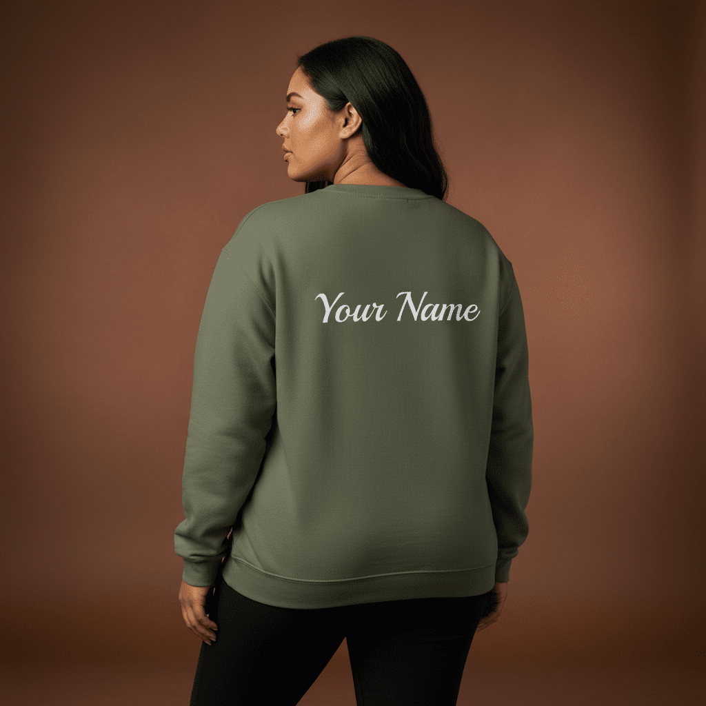 Unisex heavy sweatshirt featuring a monster digital design on dark heather fabric.