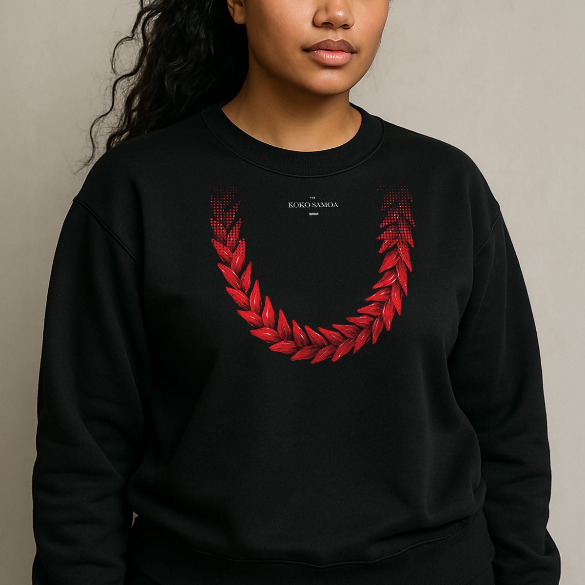 Maroon unisex heavy sweatshirt by Monster Digital featuring the Ula Fala design, comfortable and stylish for everyday wear.