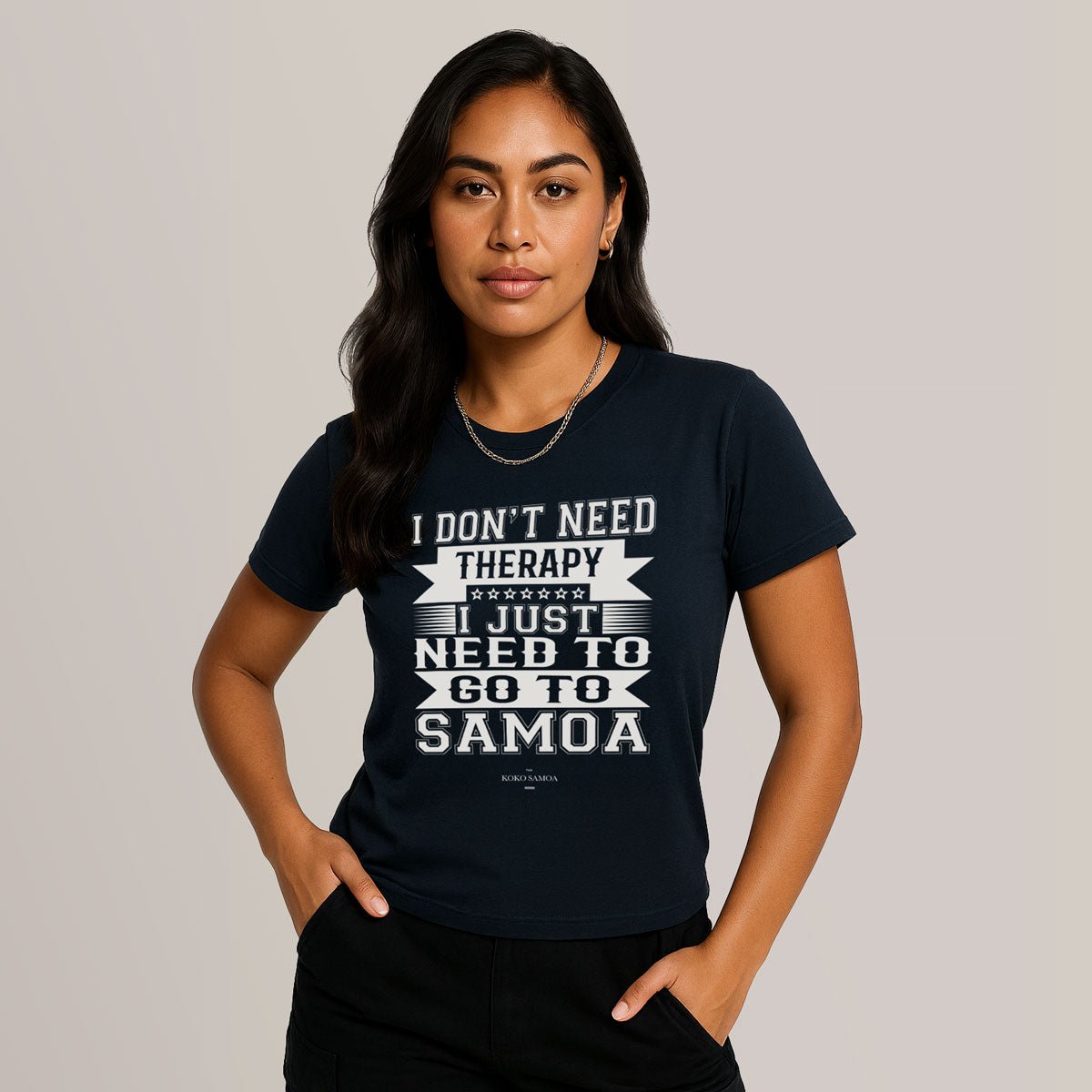 Unisex soft tee by The Print Bar featuring Samoan Therapy design in charcoal, casual fit, perfect for everyday wear.