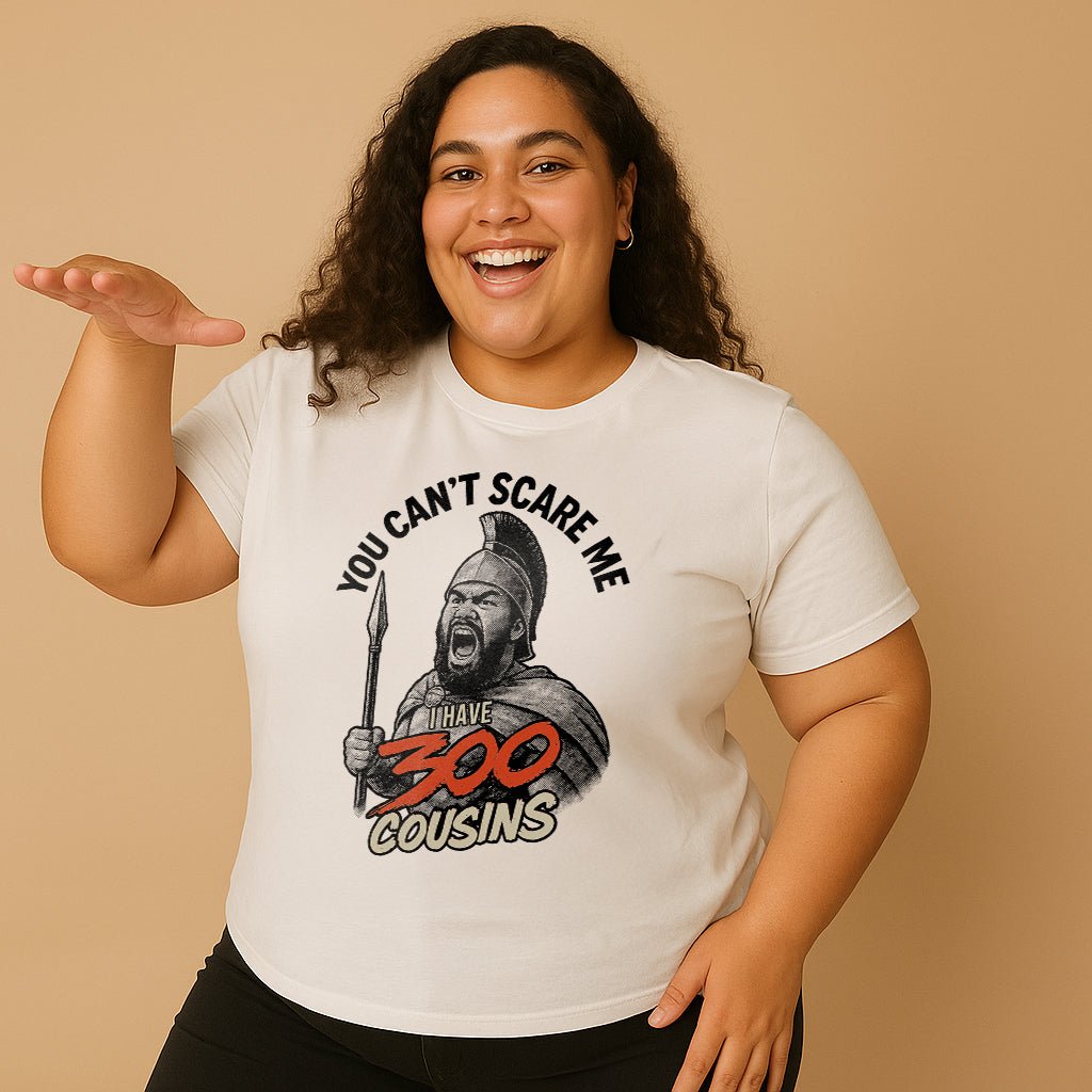 Unisex soft tee by The Print Bar featuring a colorful monster digital design for 300 Cousins, AU/NZ sizing.