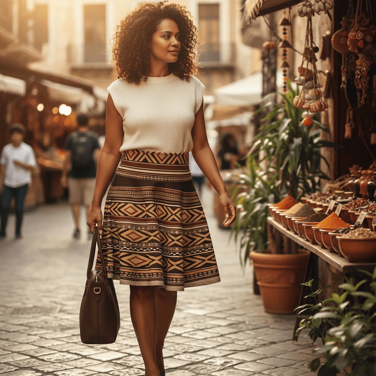 Women's skater skirt by MWW on Demand, casual Siapo style in lightweight fabric, suitable for AU, NZ, and USA fashion.