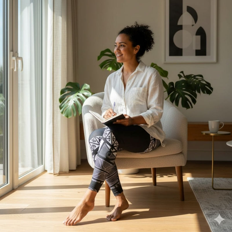 PasifikaOne Mid - Rise Leggings - Māori - AU/NZ/USA - The Koko Samoa