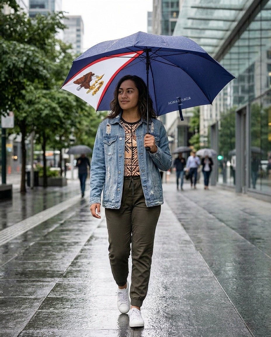 PasifikaOne Umbrella - 48"/122cm - American Samoan Flag - AU/NZ - The Koko Samoa