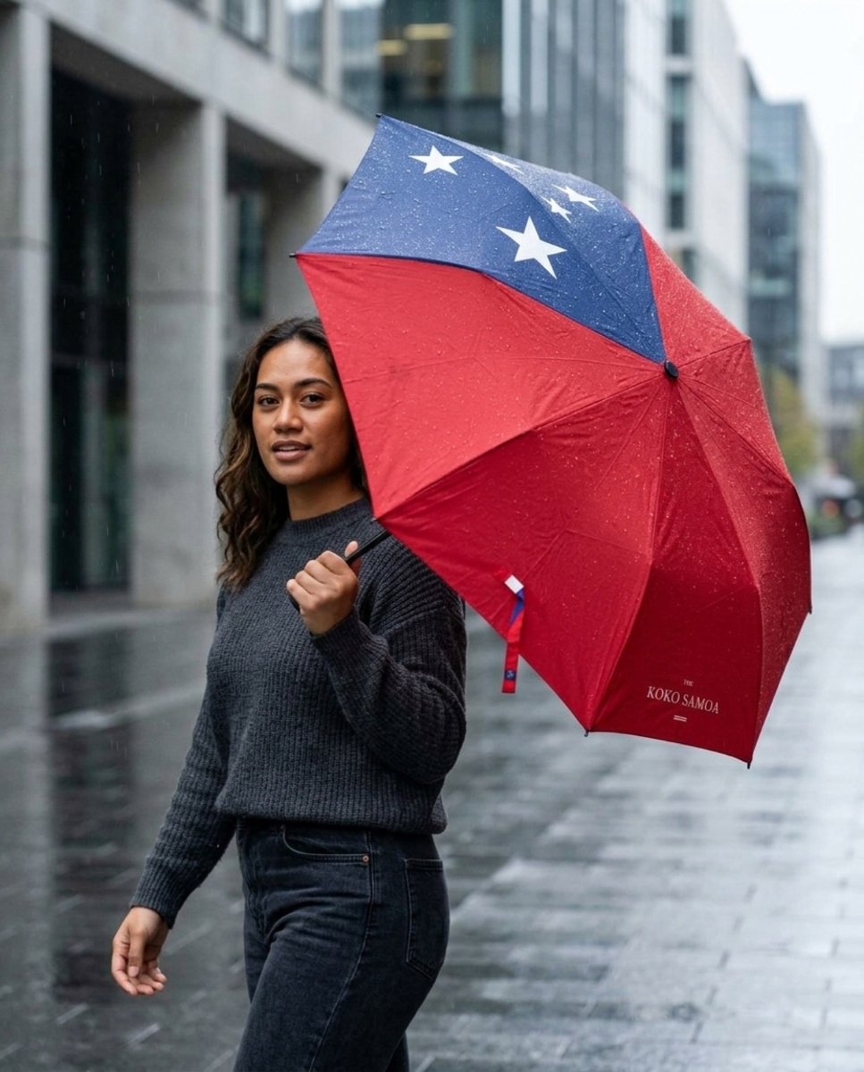 Artsadd PasifikaOne Samoan Flag umbrella, 48-inch outdoor umbrella with vibrant Samoan flag design, perfect for sunshade.