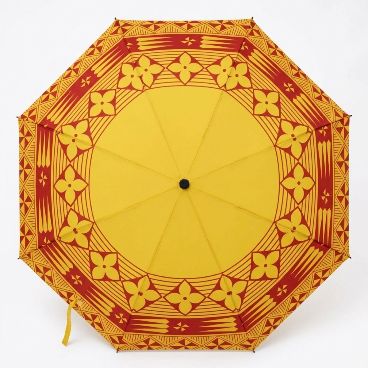 Tongan yellow PasifikaOne umbrella, 48-inch/122cm size, colorful Polynesian-inspired umbrella for accessories.