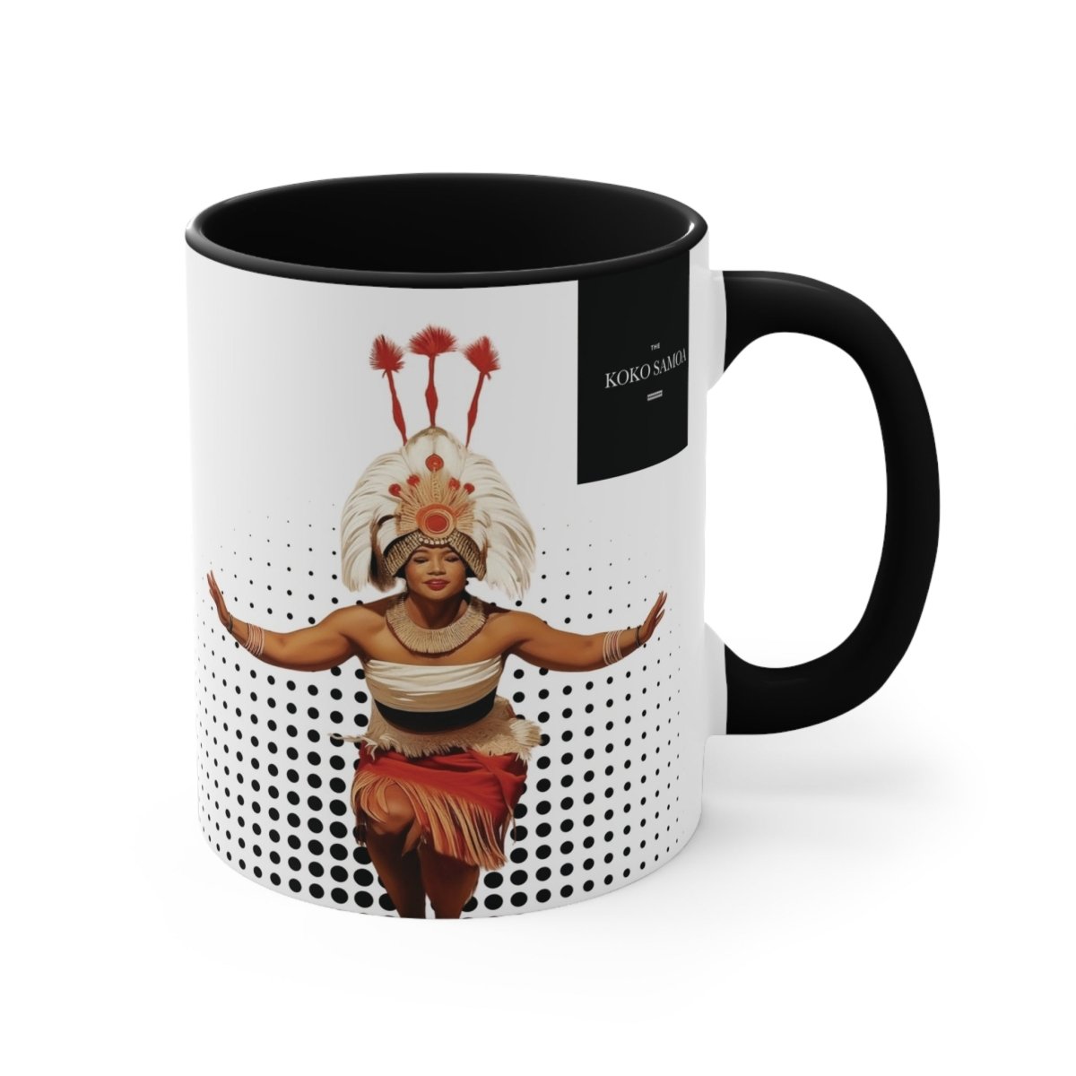 LimaLuxe™ 325ml Taupou mug, black ceramic coffee mug with detailed design, ideal for hot beverages.