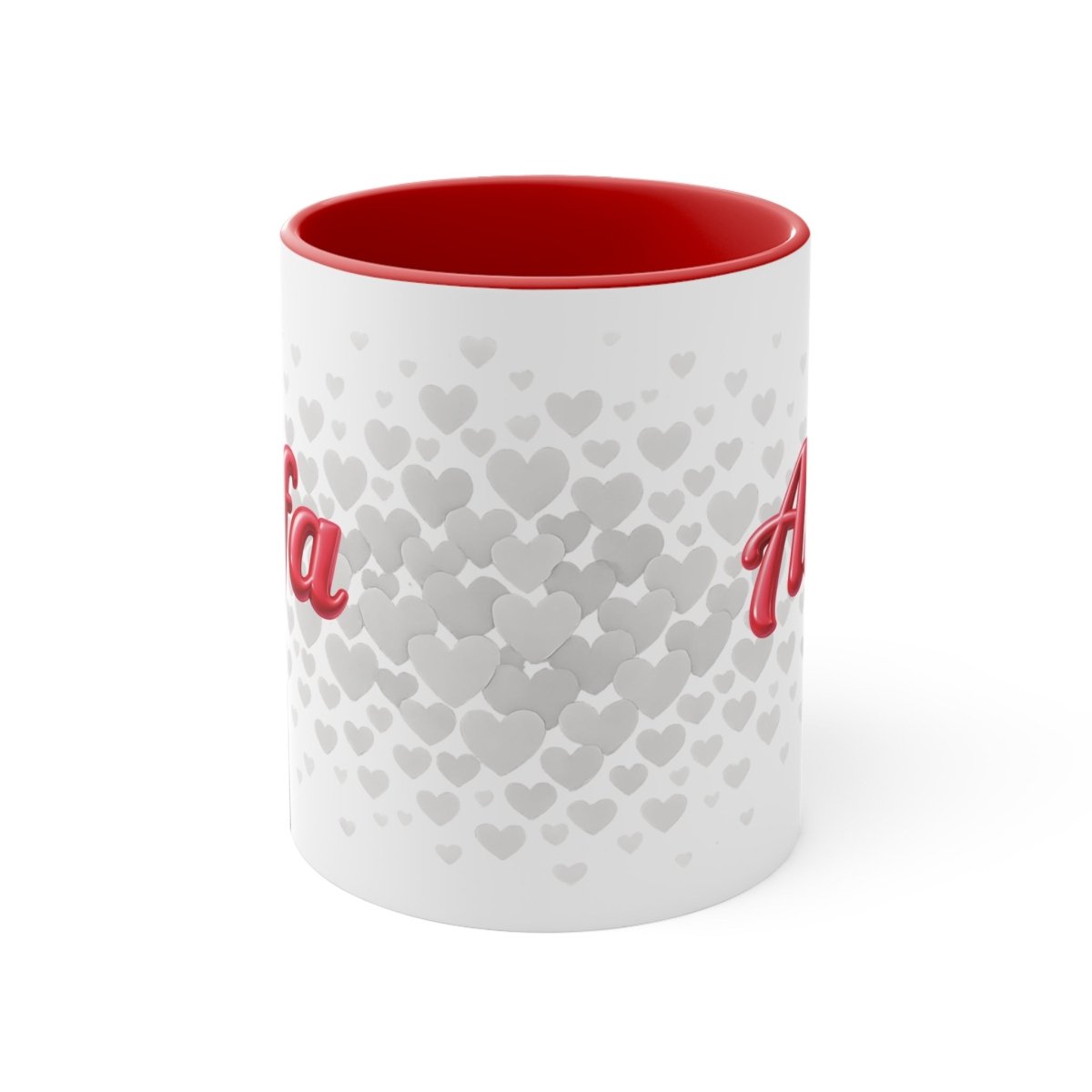 Pink LimaLuxe™ 325ml mug by Prima Printing featuring the Alofa design, perfect for coffee or tea in AU/NZ.