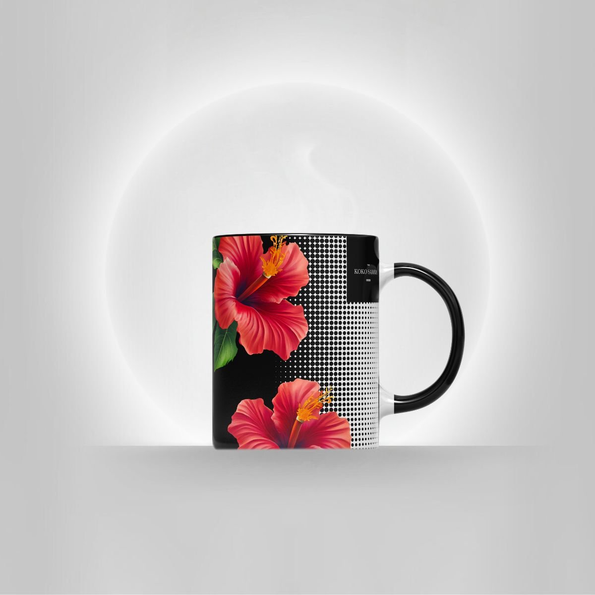 Black LimaLuxe™ 325ml mug featuring Aute design, perfect for hot beverages in AU/NZ.