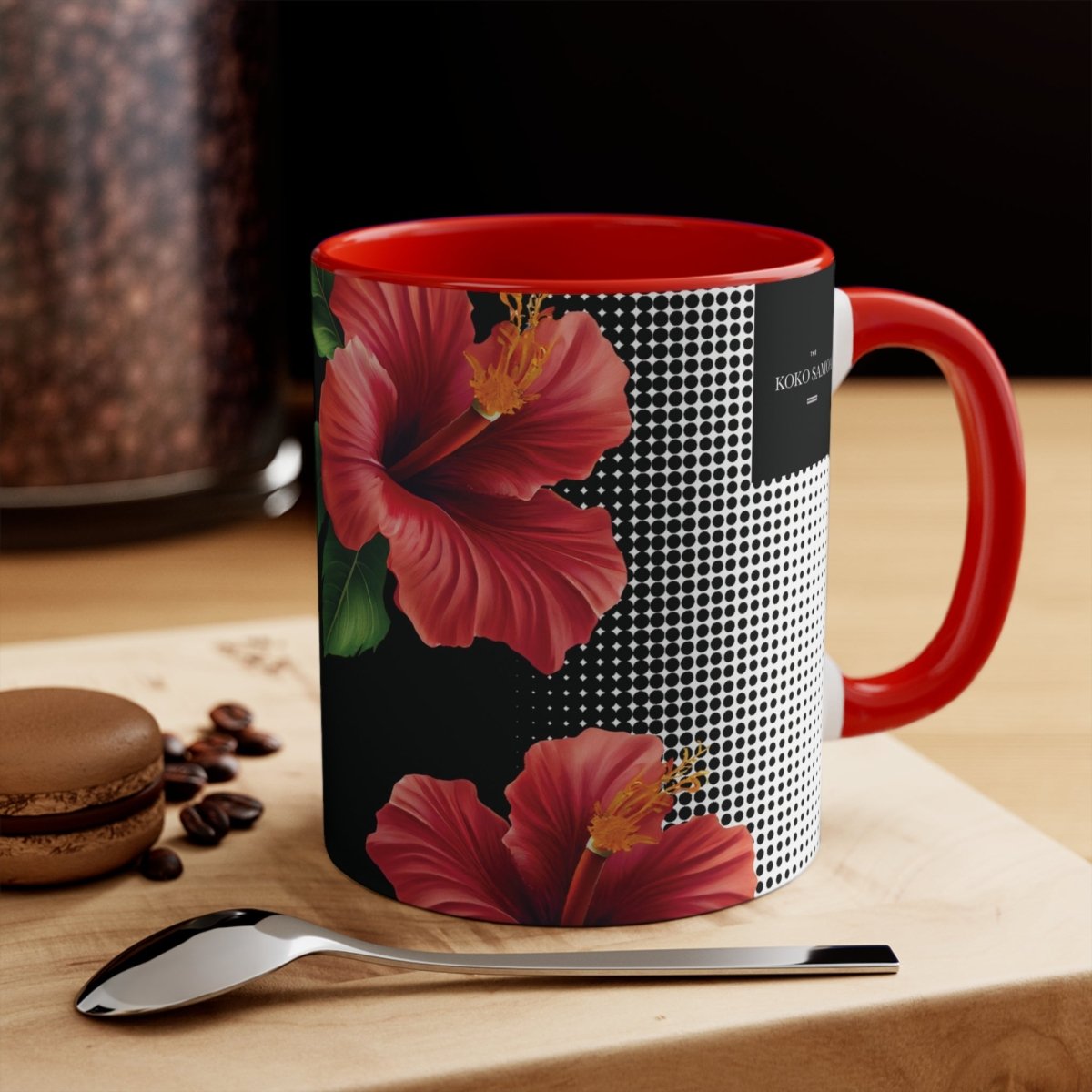 Black LimaLuxe™ 325ml mug featuring Aute design, perfect for hot beverages in AU/NZ.