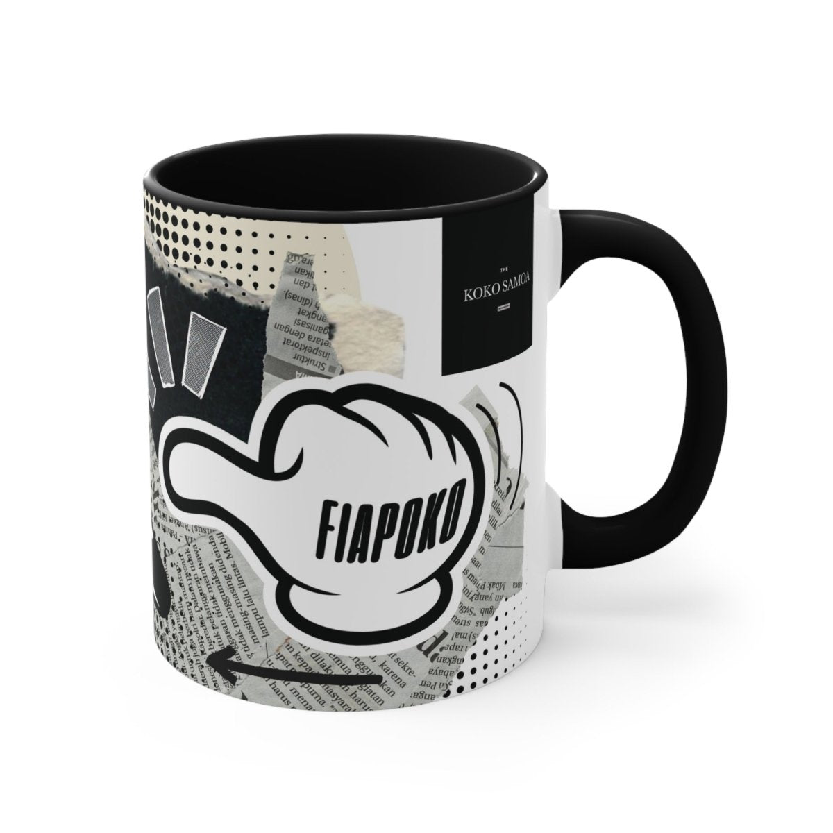 Black LimaLuxe™ 325ml mug by Prima Printing featuring "Look At Fiapoko" design, perfect for AU/NZ users.