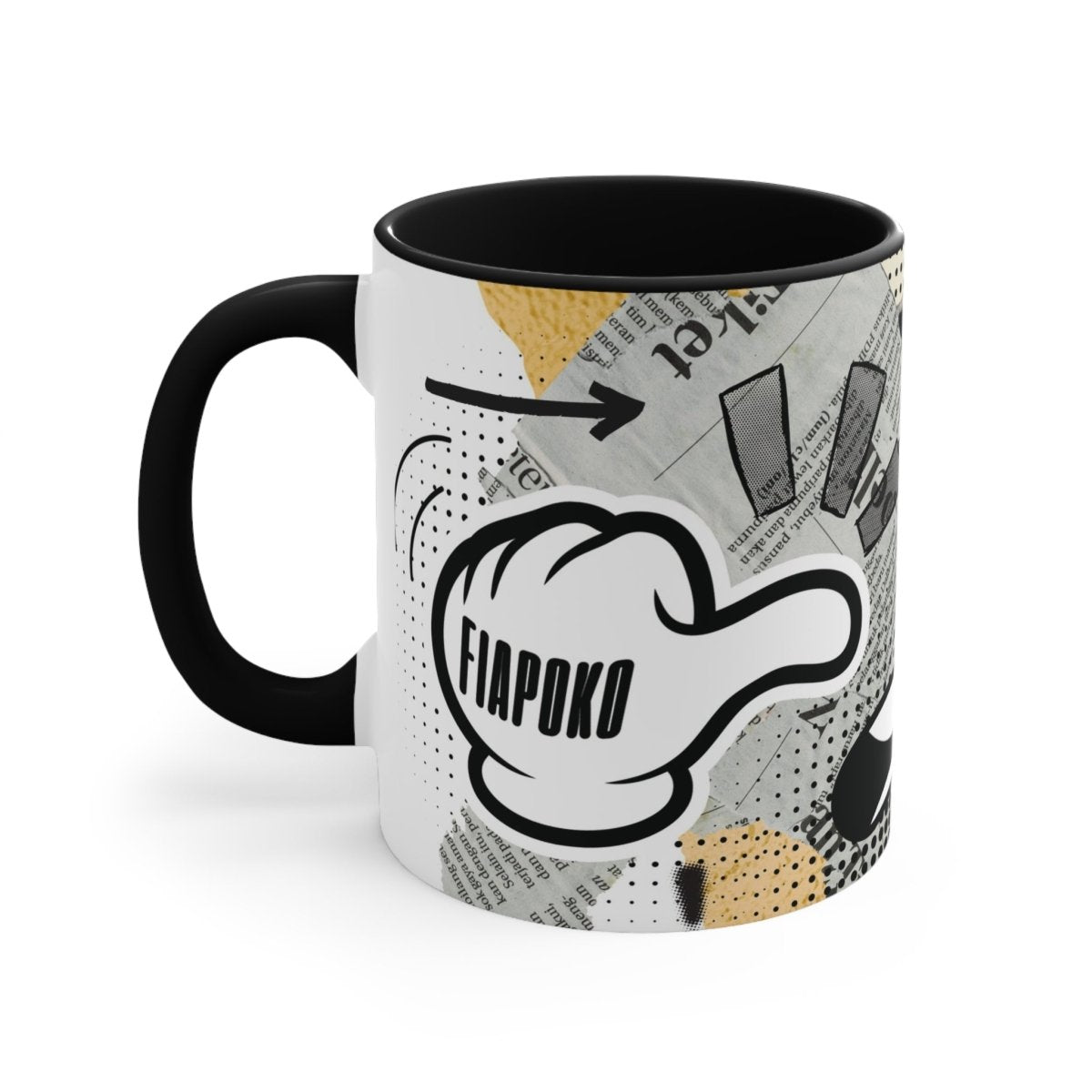 Black LimaLuxe™ 325ml mug by Prima Printing featuring "Look At Fiapoko" design, suitable for AU/NZ markets.