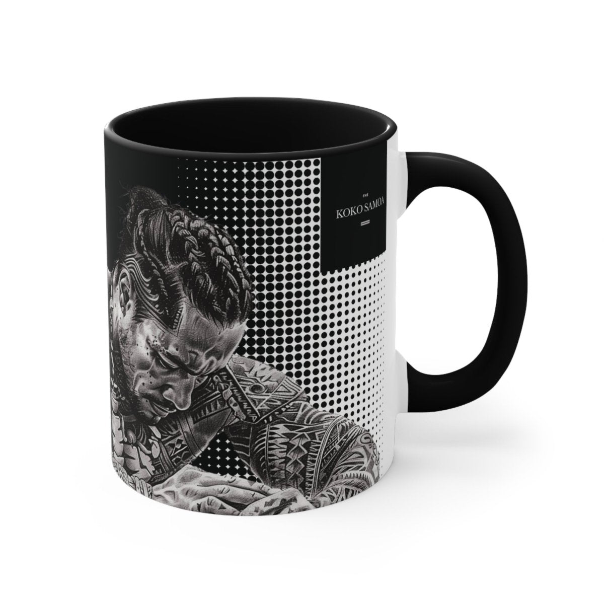 Black LimaLuxe™ 325ml mug featuring a stylish Toa design, perfect for hot beverages in AU/NZ.