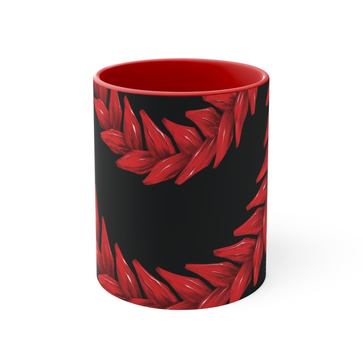 Black LimaLuxe™ 325ml ceramic mug by Prima Printing featuring Ula Fala design, perfect for hot beverages.