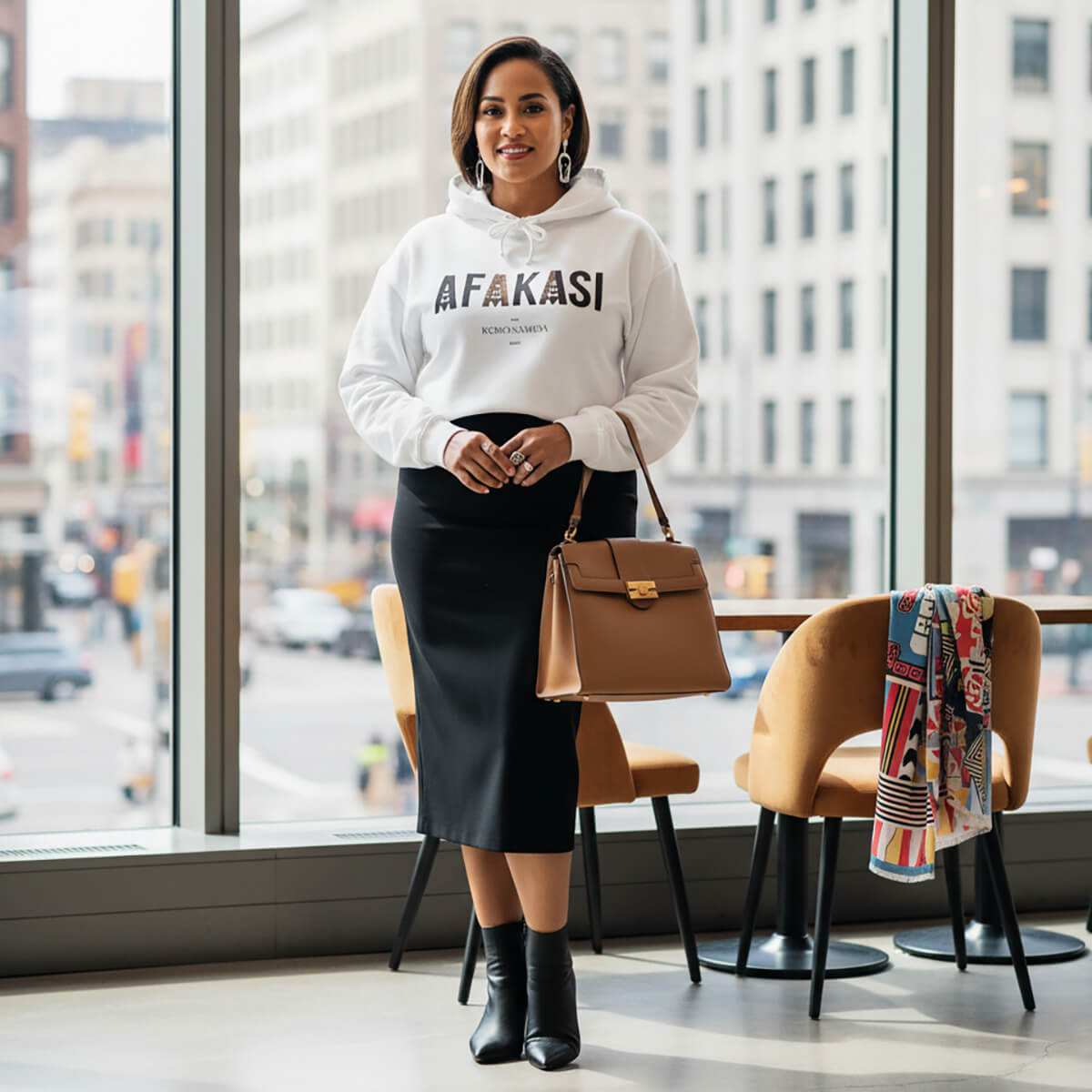 Black IslandSoft™ Hoodie, premium hoodie in XS-XL size, featuring Afakasi design, made in the USA.