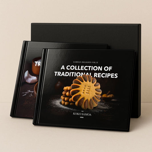 Samoan Delights Hardcover Cookbook Bundle – Volume 1 + Volume 2 (A4 Format) - The Koko Samoa