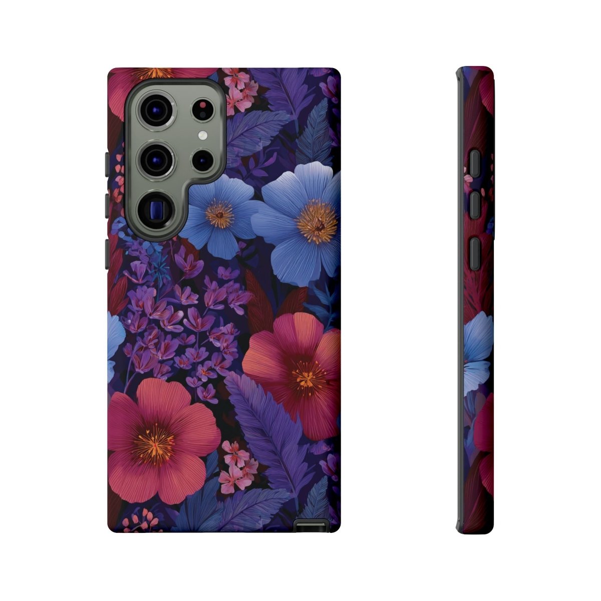 Samsung Tough Phone Case in Lavender Tropics by WOYC, showing a rugged protective design for Galaxy phones.