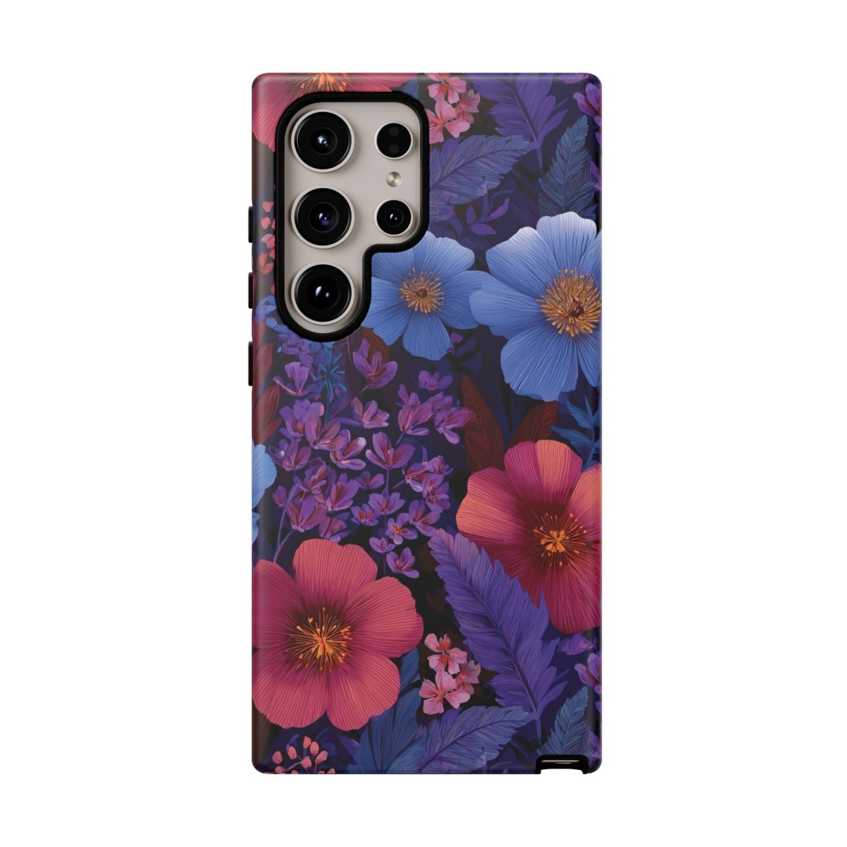 Samsung Tough Phone Case in Lavender Tropics by WOYC, designed for durable protection and vibrant style.