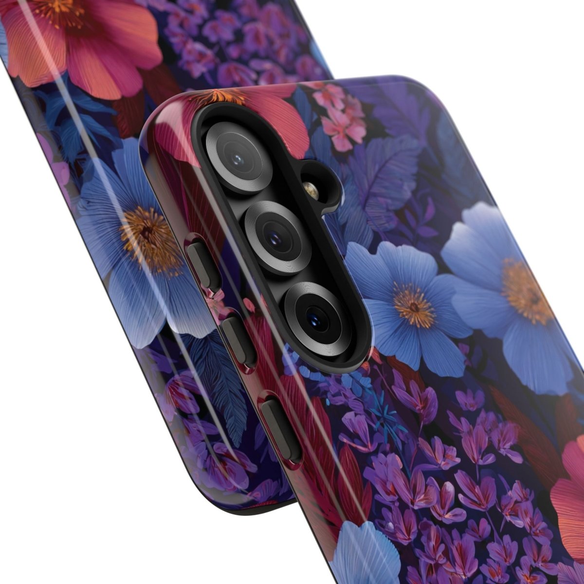 Samsung Tough Phone Case by WOYC in Lavender Tropics design, featuring a durable protective cover for smartphones.