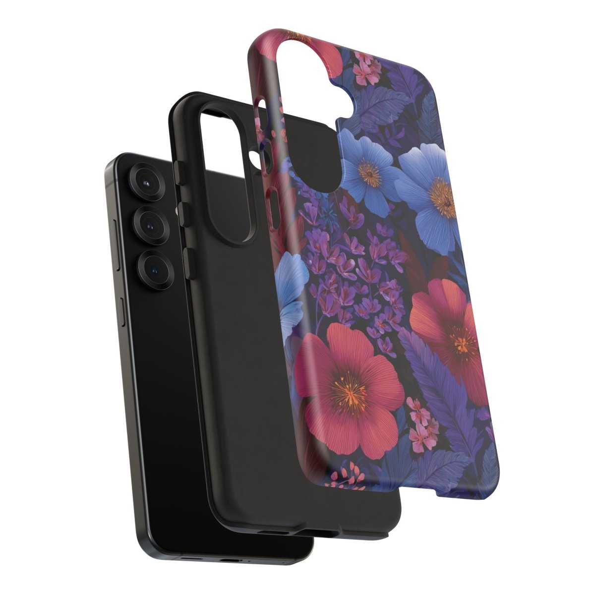 Samsung Tough Phone Case by WOYC in Lavender Tropics with tropical design for durable protection on smartphones.
