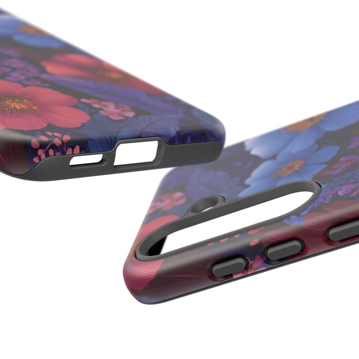 Samsung Tough Phone Case by WOYC in Lavender Tropics design, rugged protection for smartphones, colorful tropical pattern.