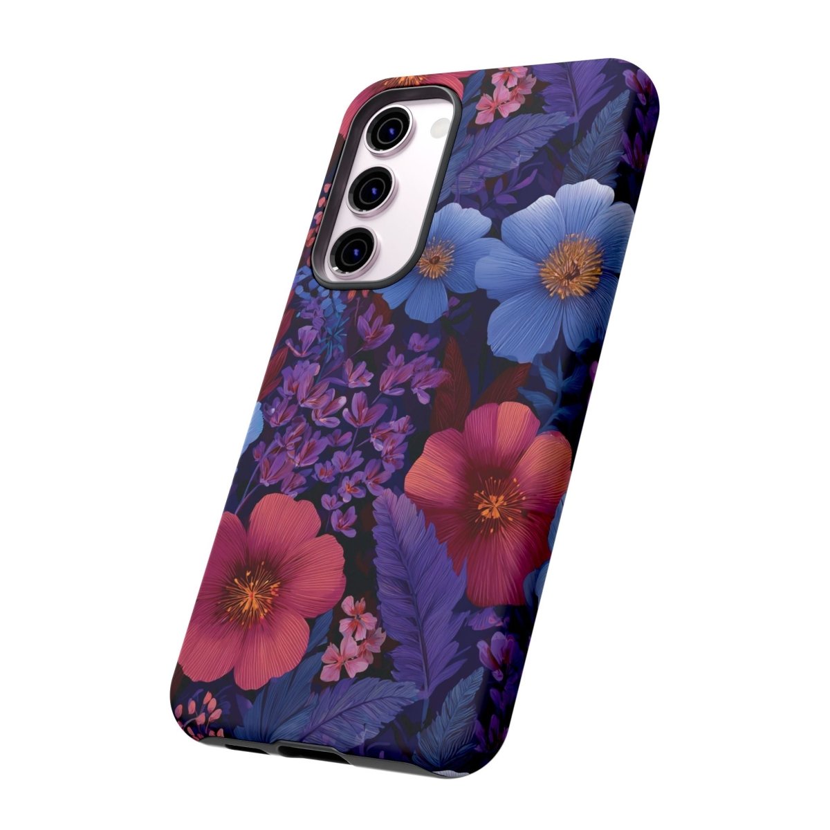 Samsung Tough Phone Case in Lavender Tropics by WOYC, designed for durable protection and vibrant style.