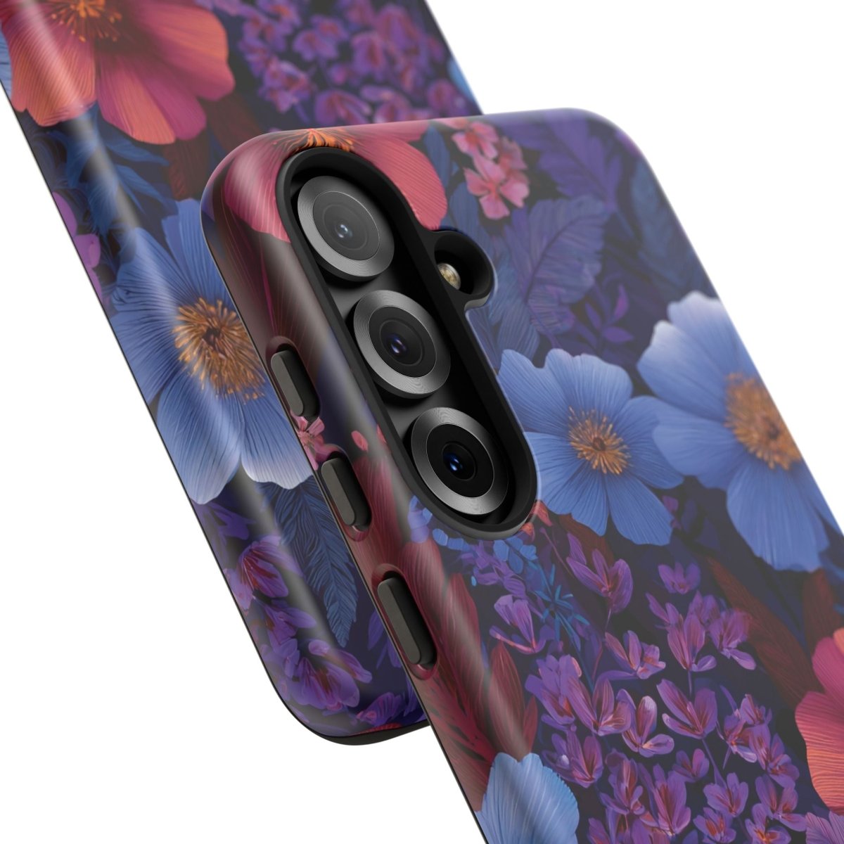Samsung Tough Phone Case in Lavender Tropics by WOYC, designed for durable protection and vibrant style.
