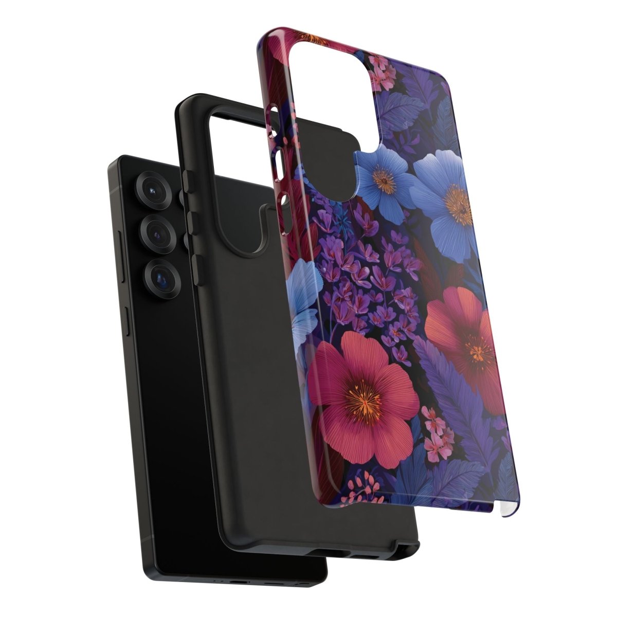 Samsung Tough Phone Case in Lavender Tropics by WOYC, designed for durable protection and vibrant style.