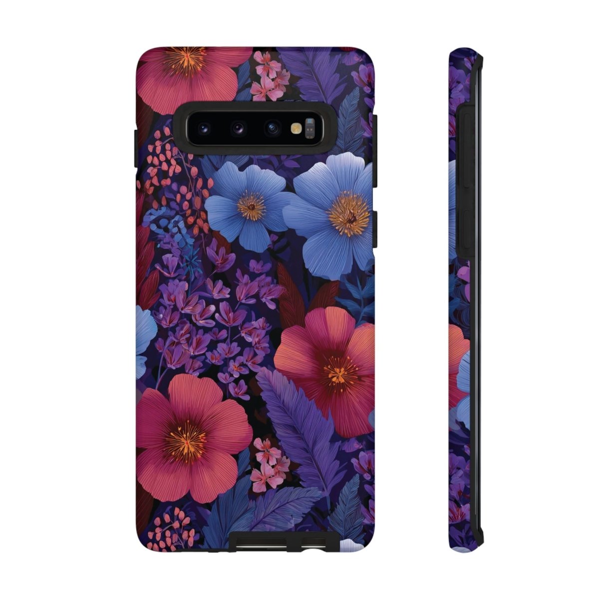 Samsung Tough Phone Case by WOYC in Lavender Tropics design, durable protective cover for smartphones.