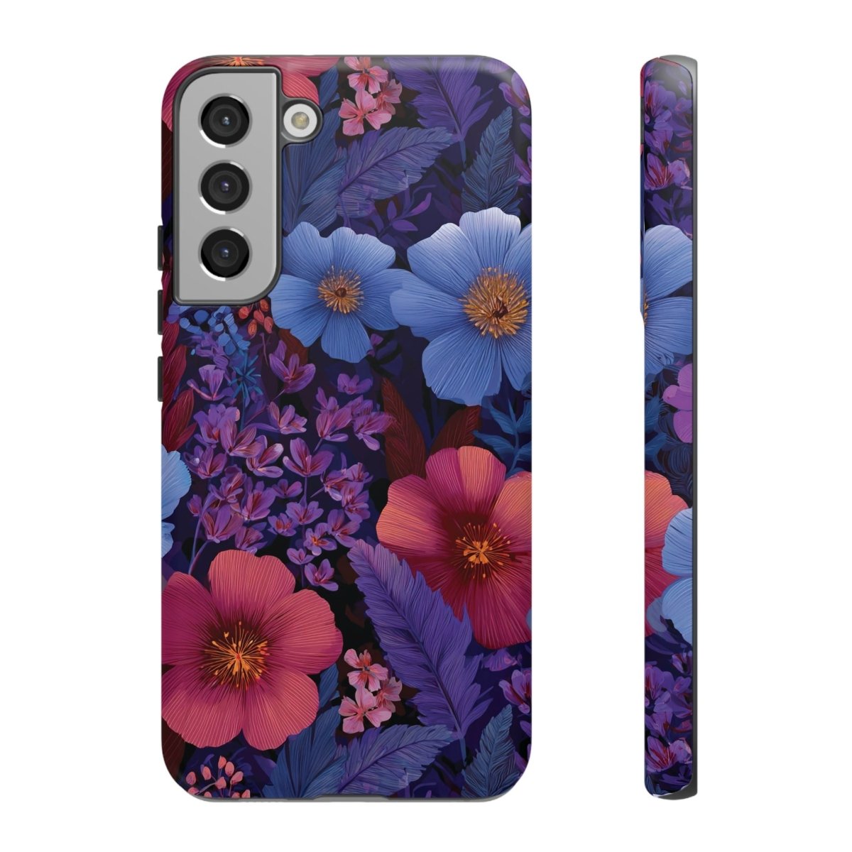 Samsung Tough Phone Case in Lavender Tropics by WOYC, featuring a durable design with tropical pattern for Galaxy phones.