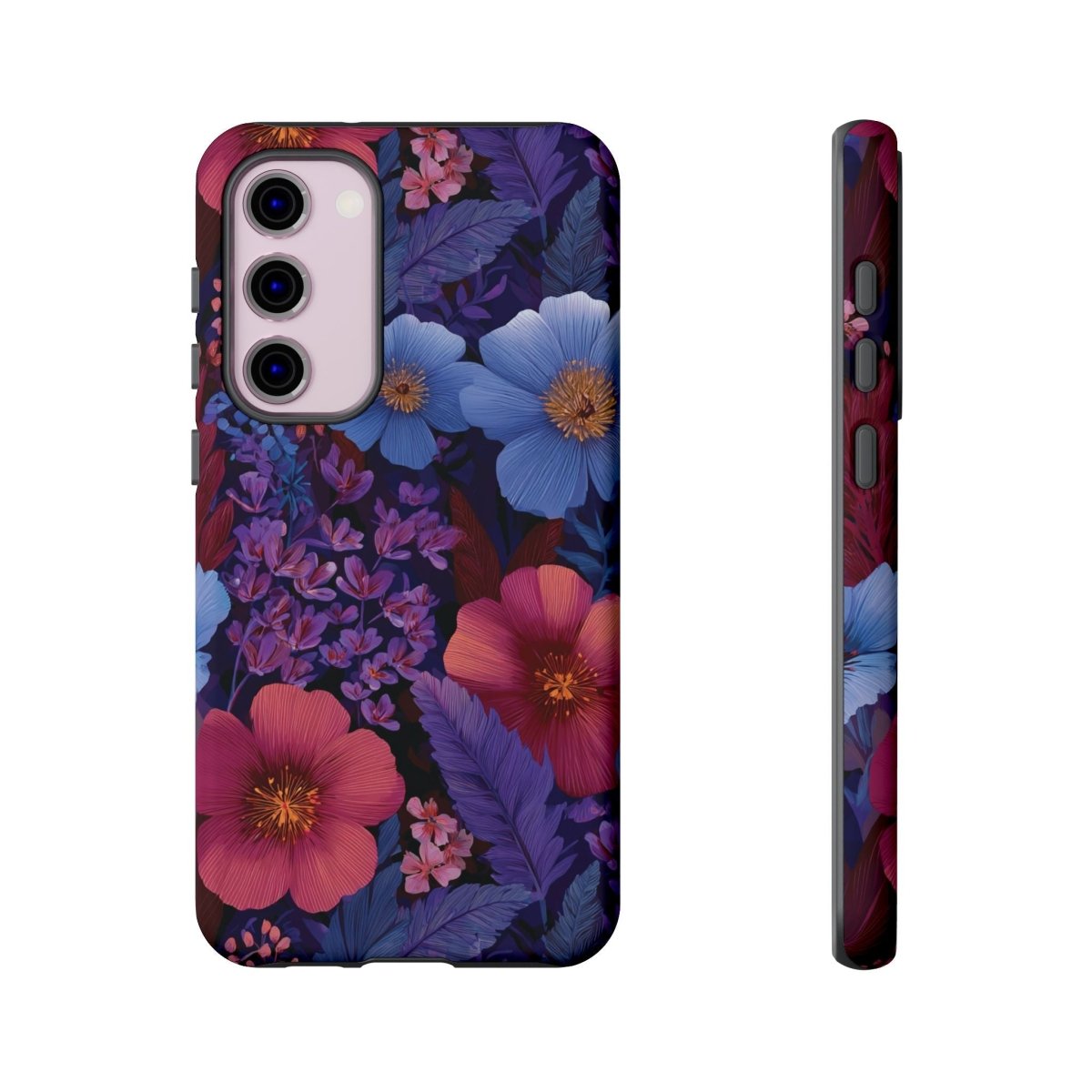 Samsung Tough Phone Case in Lavender Tropics by WOYC, designed for durable protection and vibrant style.