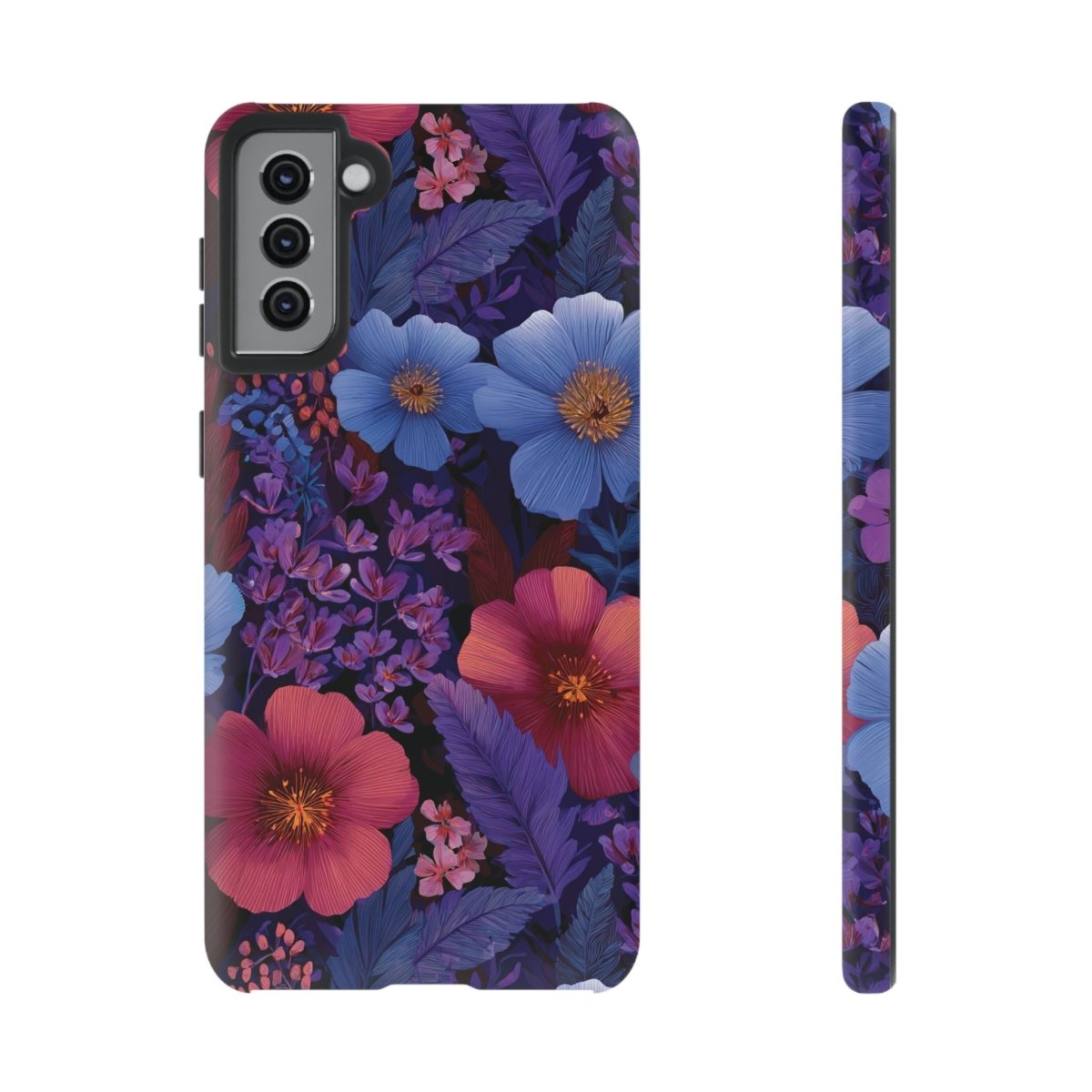 Samsung Tough Phone Case in Lavender Tropics by WOYC, designed for durable protection and vibrant style.