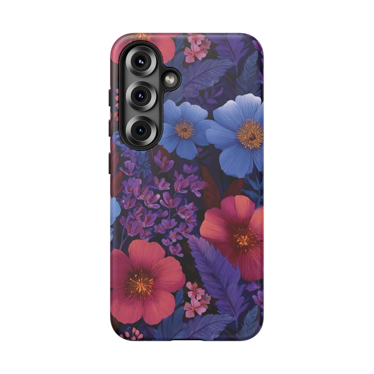 Samsung Tough Phone Case in Lavender Tropics by WOYC, durable protective cover for smartphones with tropical design.