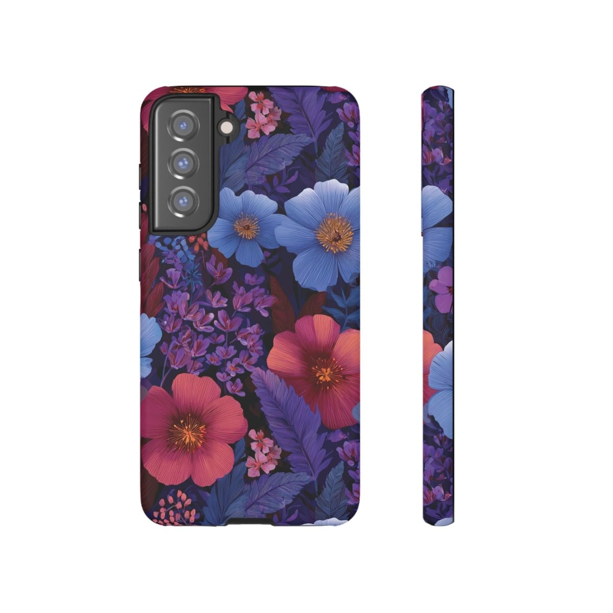Samsung Tough Phone Case in Lavender Tropics by WOYC, featuring durable design and vibrant floral pattern for Galaxy phones.