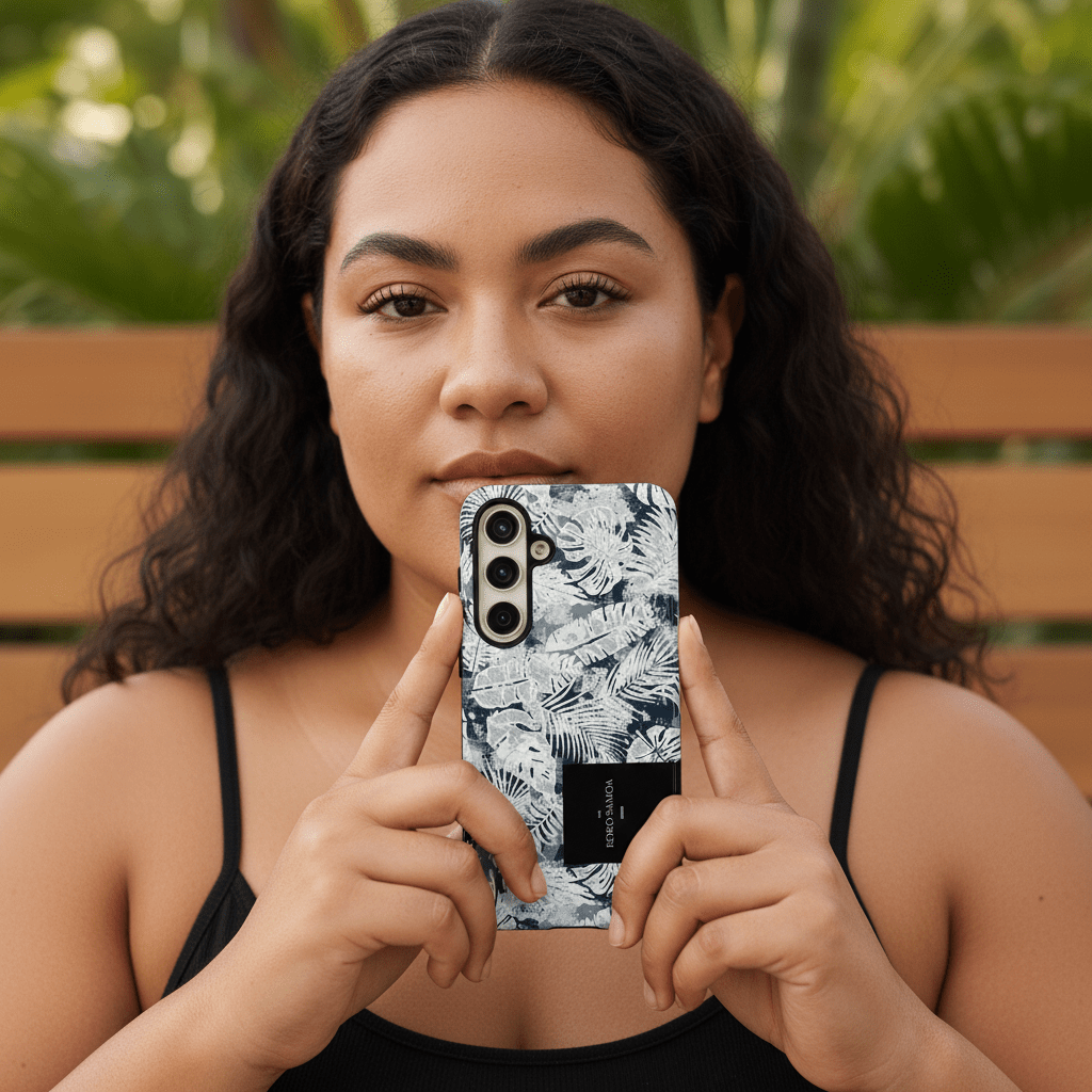 Samsung Tough Phone Case by WOYC in Tiavi Mist color, designed for durability and protection for smartphones.
