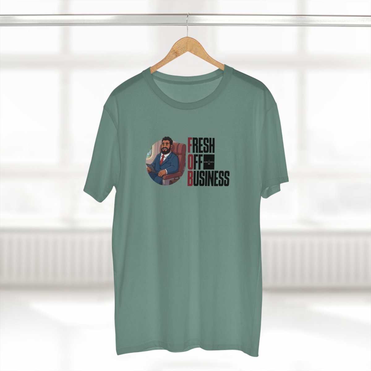 Unisex soft tee from The Print Bar featuring "Fresh Off Business" design, casual fit, in a relaxed style for everyday wear.