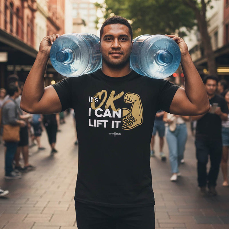 Unisex soft tee by The Print Bar with "I Can Lift It" personalized design, featuring comfortable fabric and casual style.