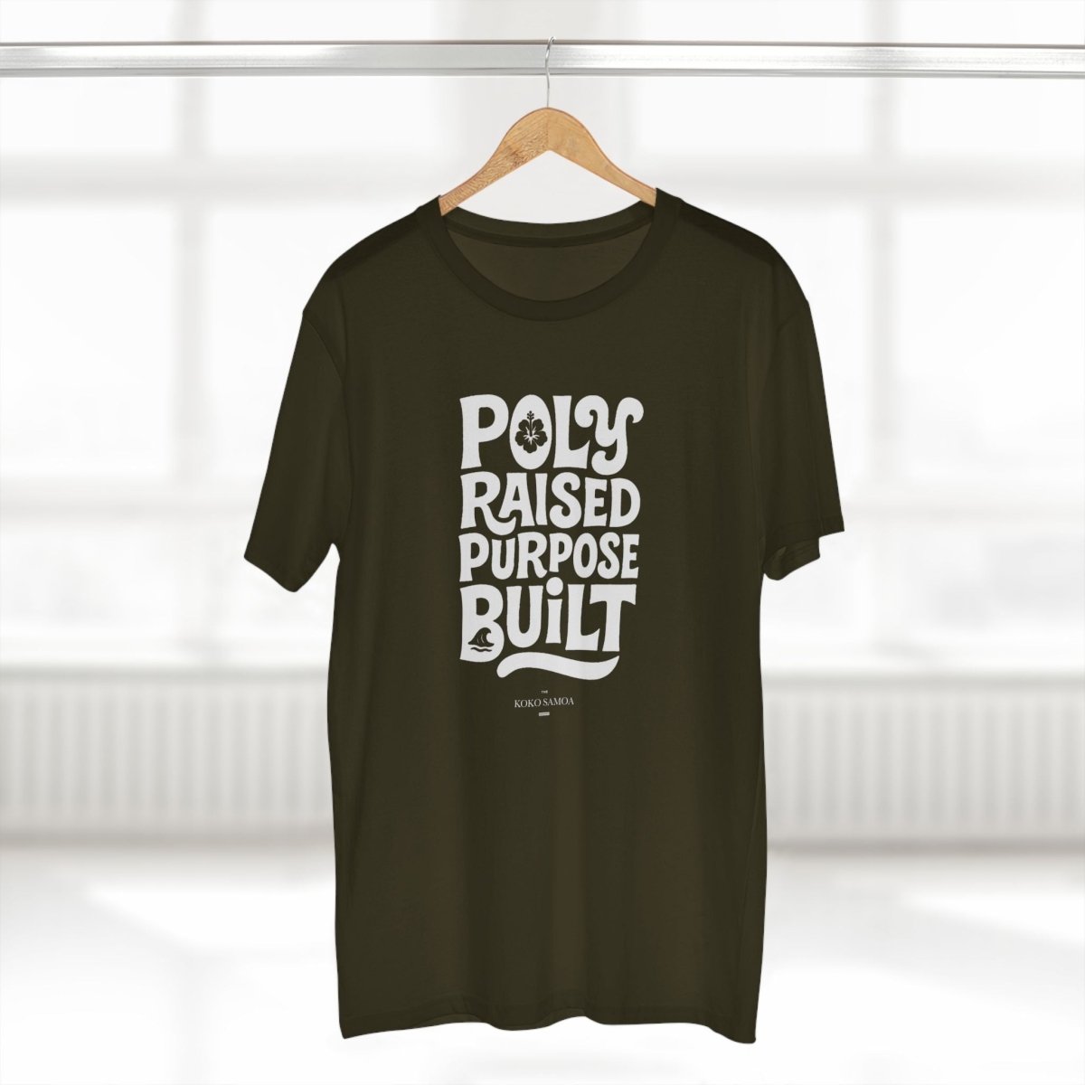 Unisex soft poly raised personalized T-shirt from The Print Bar featuring custom design with "Koko Samoa" text.