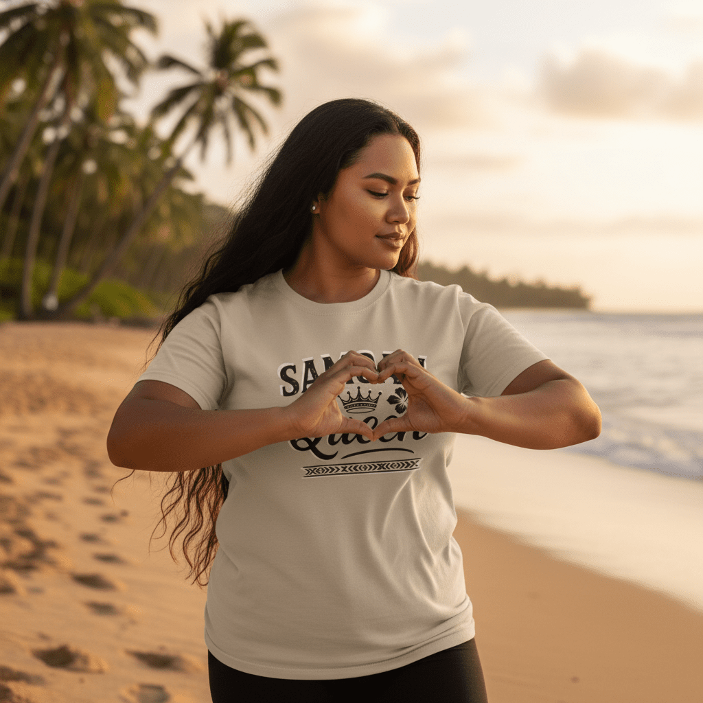 Soft unisex Samoan Queen T-shirt by The Print Bar featuring a comfortable fit and vibrant design, perfect for casual wear.
