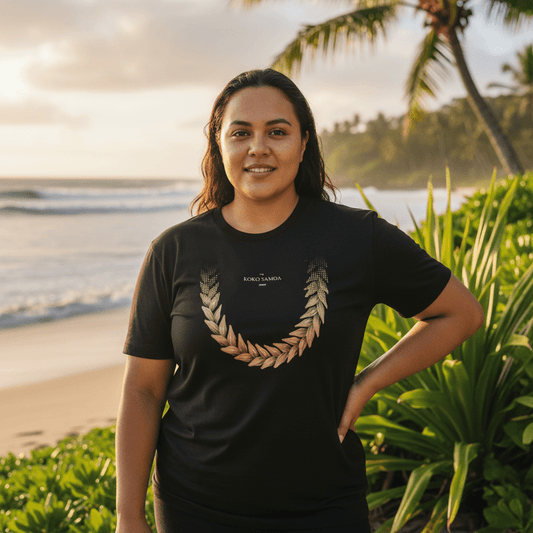 Soft unisex tee in brown featuring Ula Fala design by The Print Bar, displayed on a neutral background.