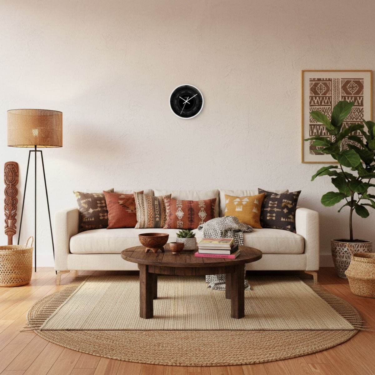 Wall Clock 10"/25cm - Black Pea - AU/NZ/USA - The Koko Samoa