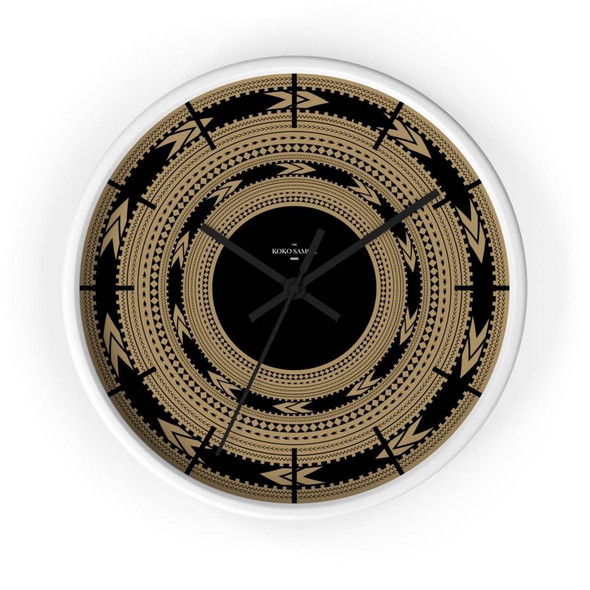 Black 10-inch Pe'a wall clock, featuring a sleek home decor design with a black dial and modern style.