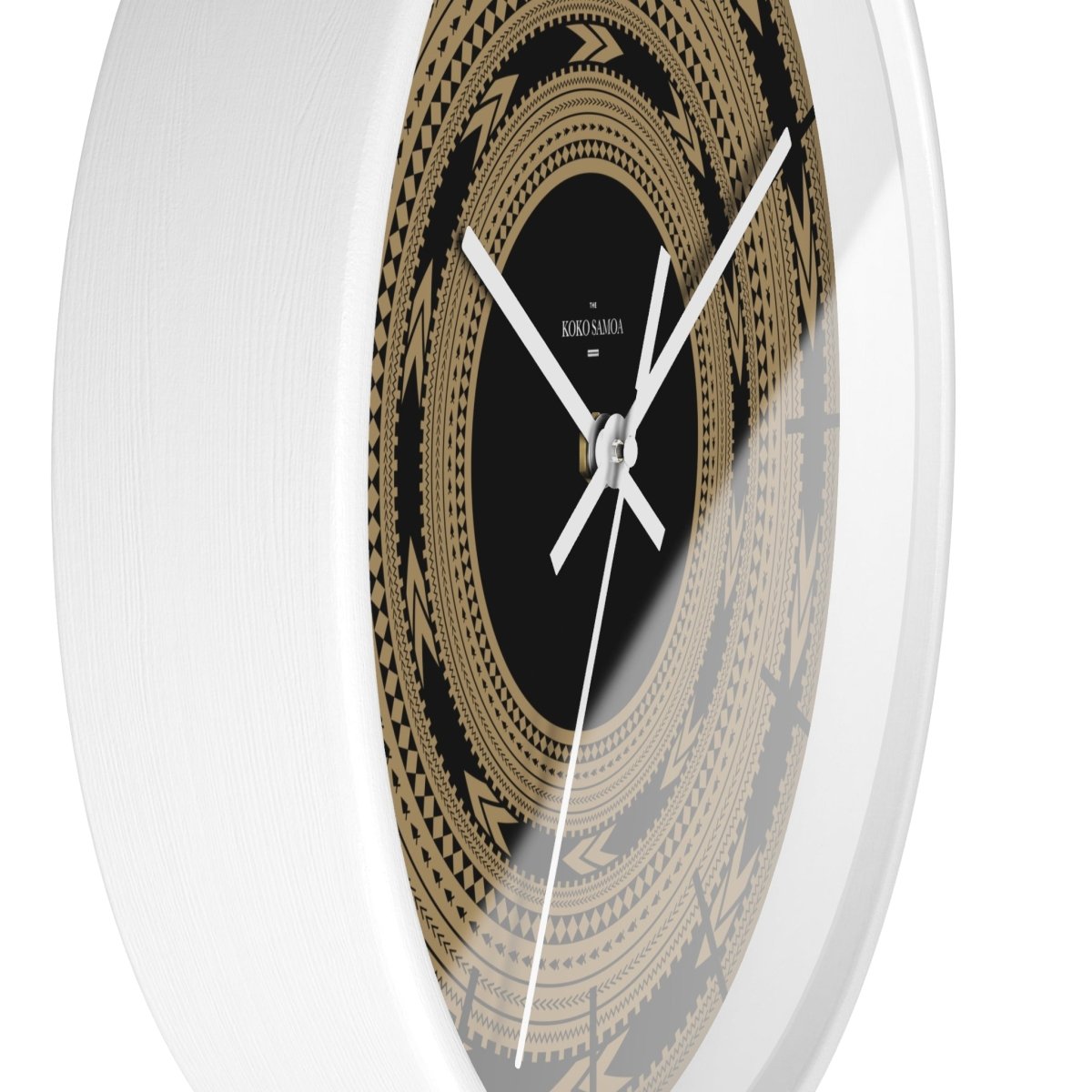 Black 10-inch wall clock with "Pe'a" design, ideal for home decor in AU, NZ, and US styles.