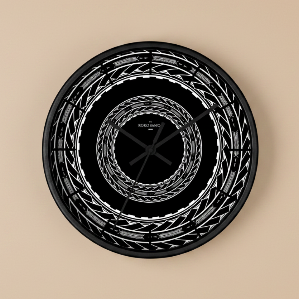Wall Clock 10"/25cm - Samoan Arrows - AU/NZ/USA