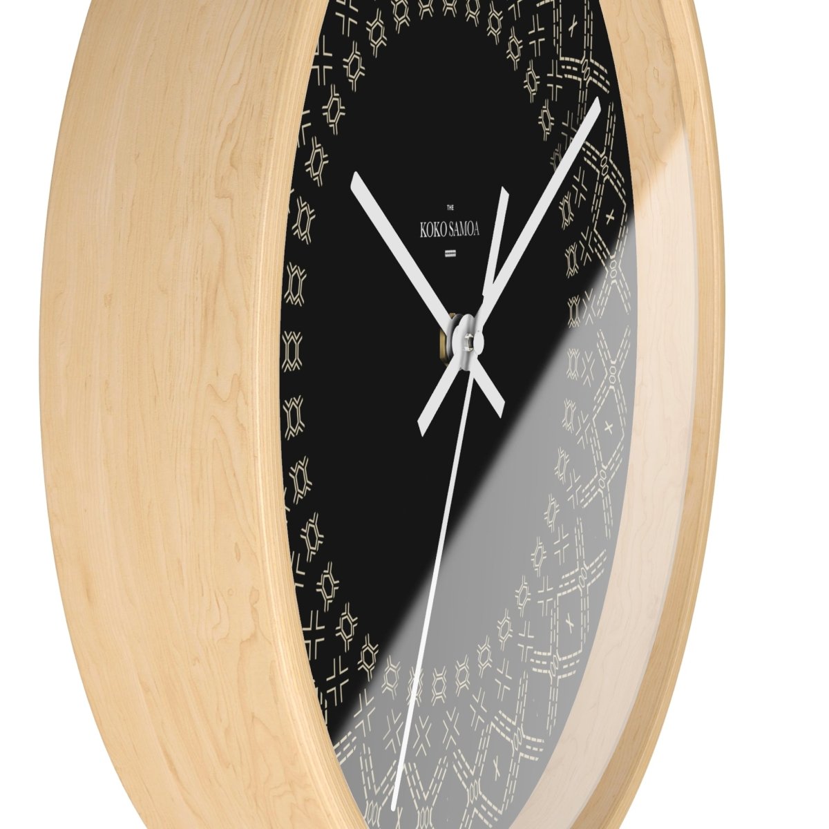 Black wall clock with white face, 10-inch size, Malu brand, designed for home decor, suitable for AU, NZ, and USA settings.