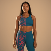Sports Bra - Bloom Winterberry Blue - AU/NZ/USA - The Koko Samoa